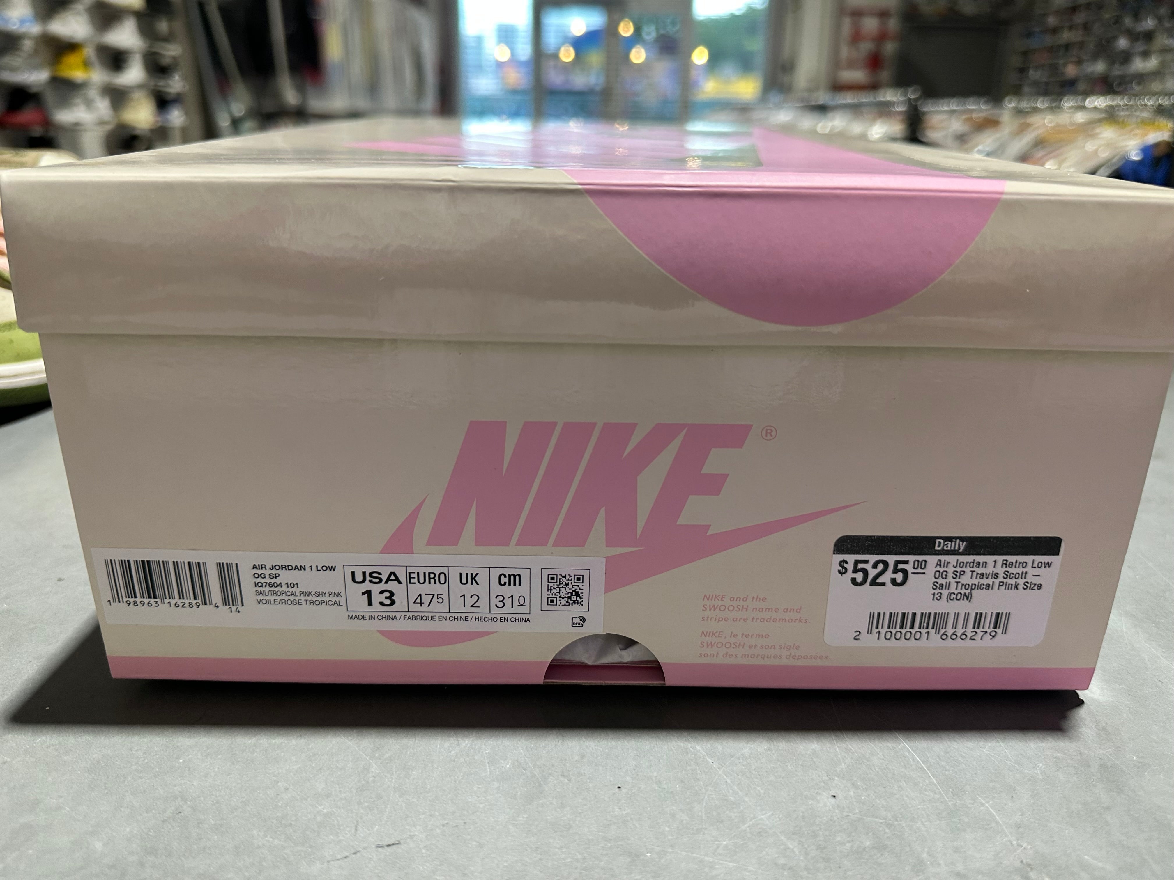 Air Jordan 1 Retro Low OG SP Travis Scott - Sail Tropical Pink Size 13