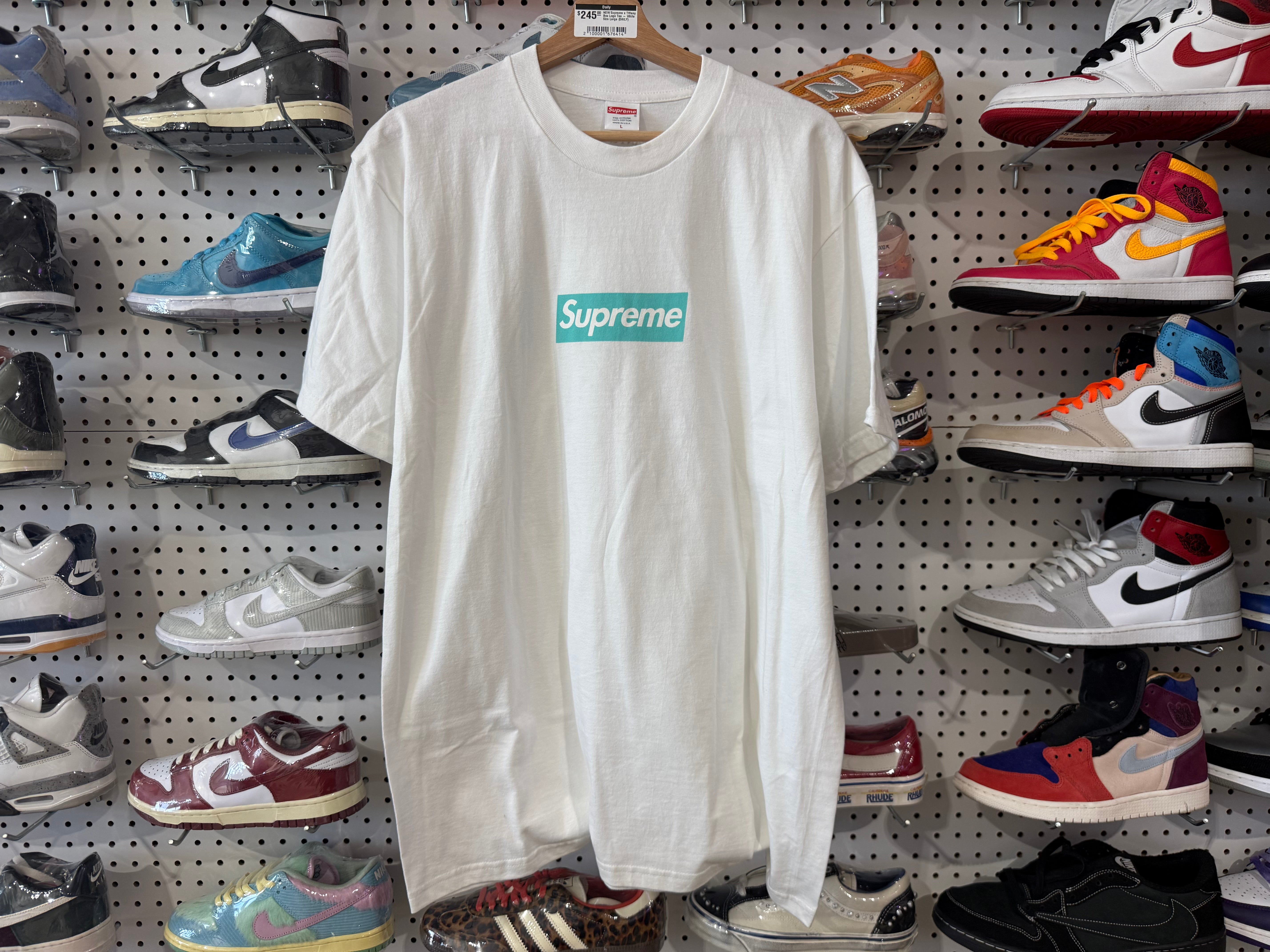 NEW Supreme x Tiffany Box Logo Tee - White Size Large