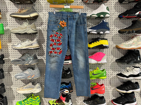 USED Gucci Snake Jeans - Blue	Size 32