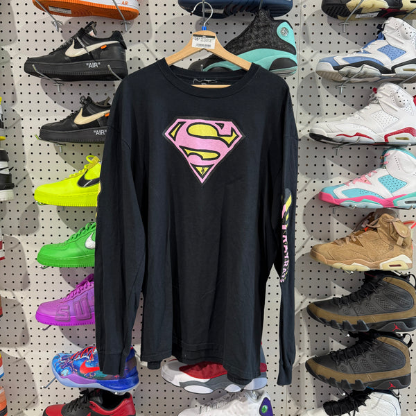 USED Stray Rats Superman Logo Longsleeve Tee - Black Size XXL