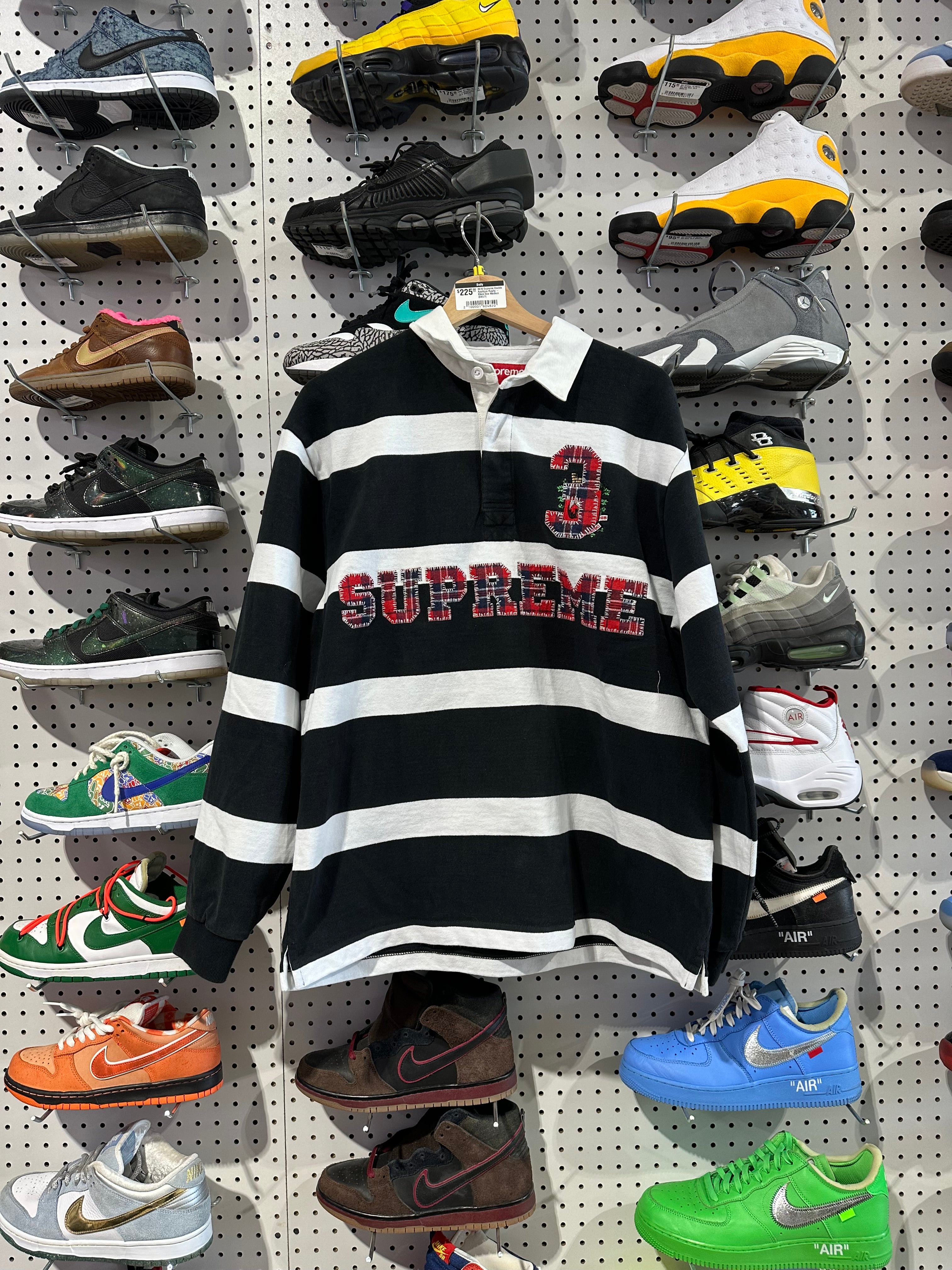 NEW Supreme Double Applique Rugby - Black Size Medium