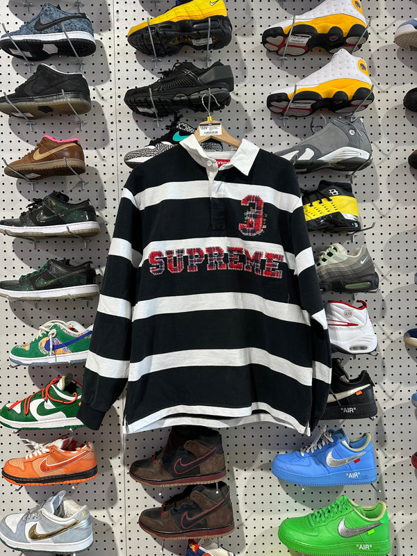 NEW Supreme Double Applique Rugby - Black Size Medium