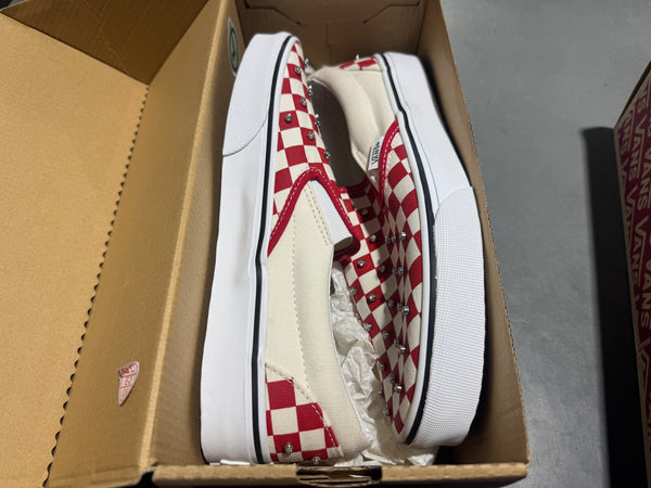 Vans Classic Slip On Checkerboard Stones - Red Size 8