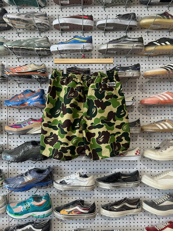 USED Bape Water Shorts - Green Camo Size Large