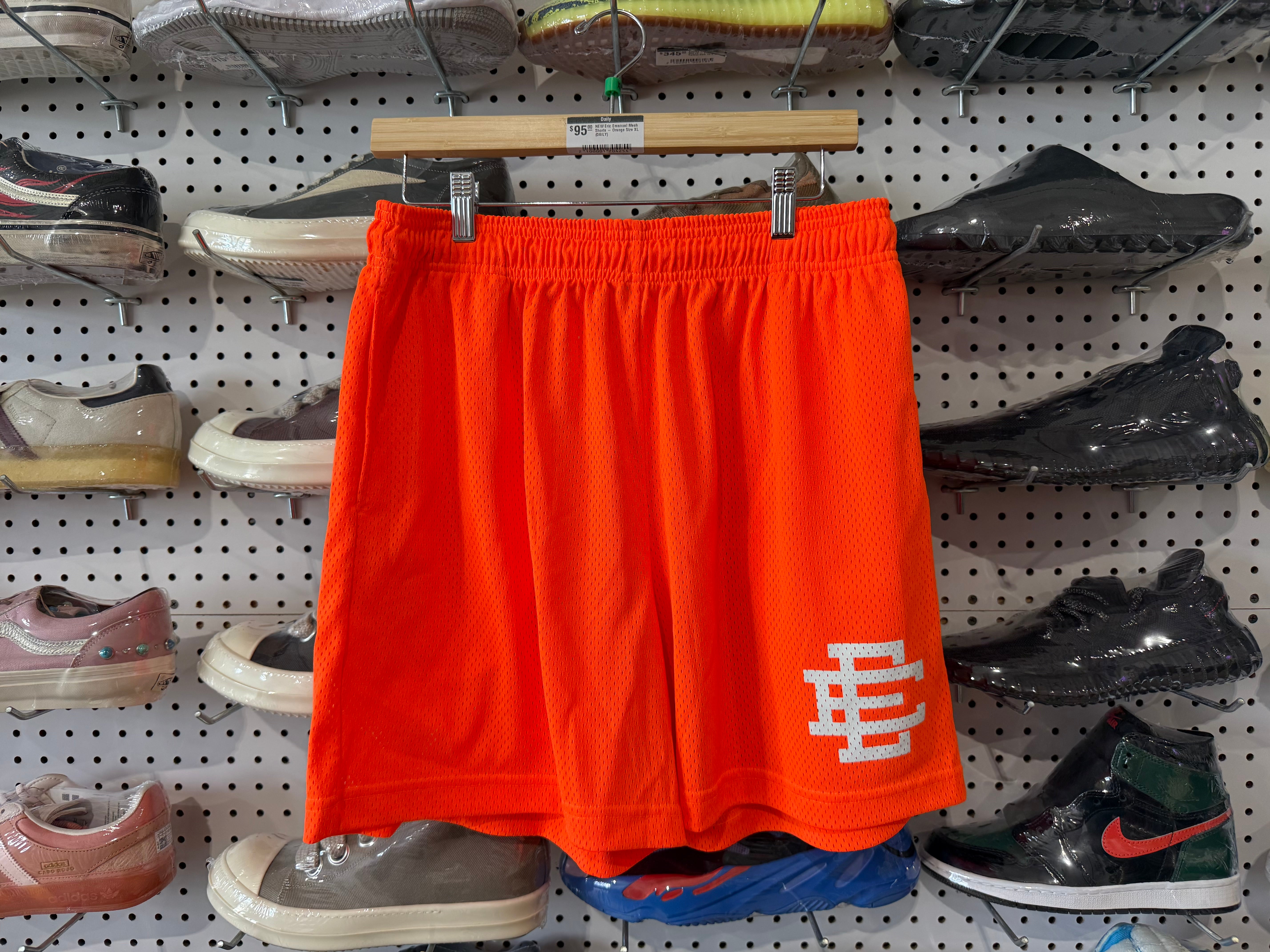 NEW Eric Emanuel Mesh Shorts - Orange Size XL