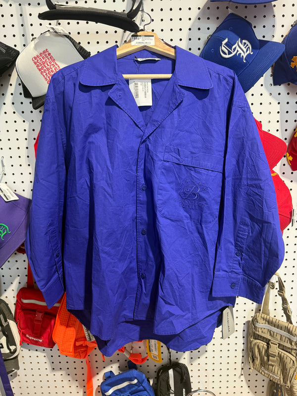 Balenciaga Sleeping Button Up - Deep BlueSize Small