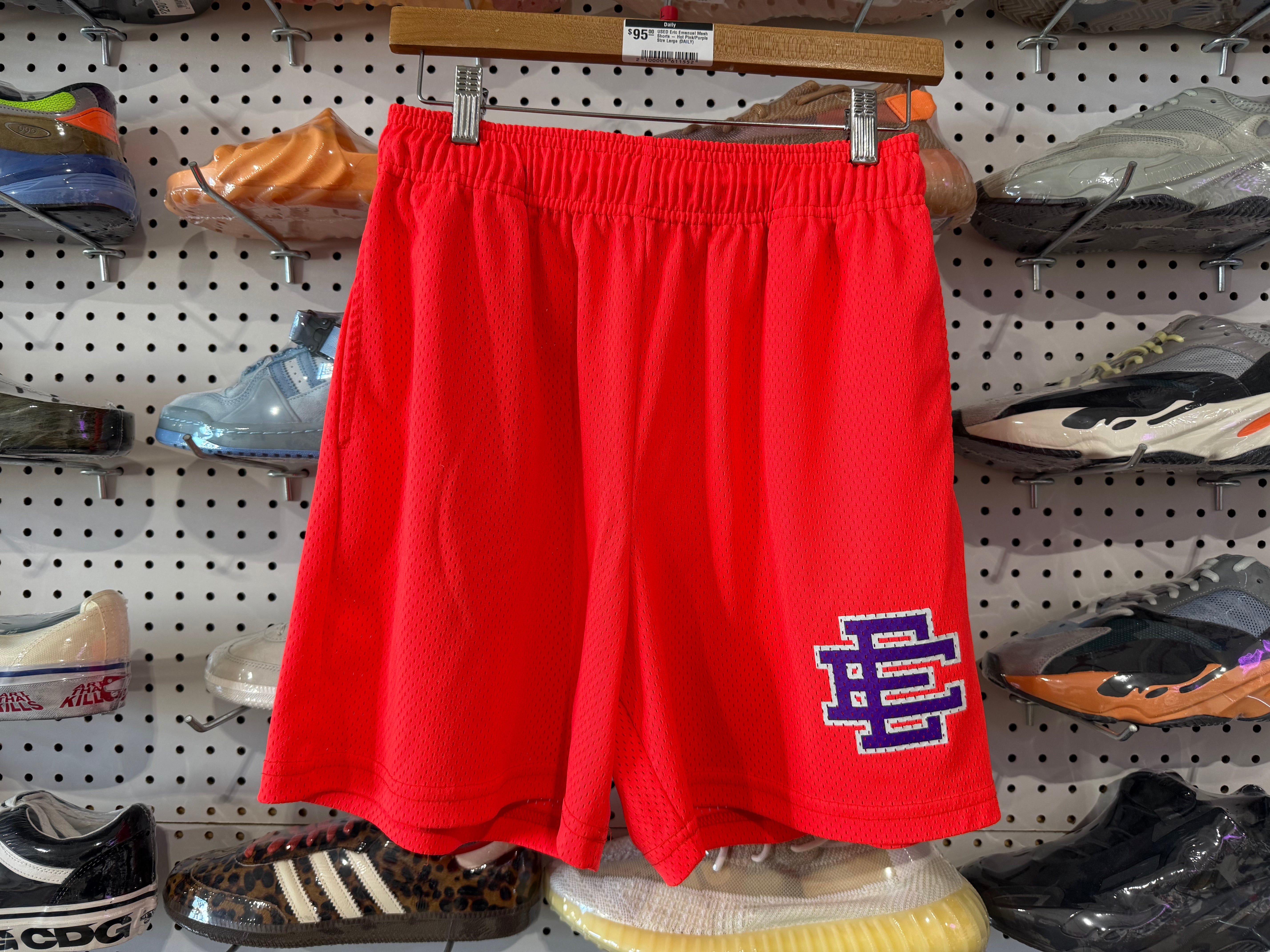 USED Eric Emanuel Mesh Shorts - Hot Pink/Purple Size Large