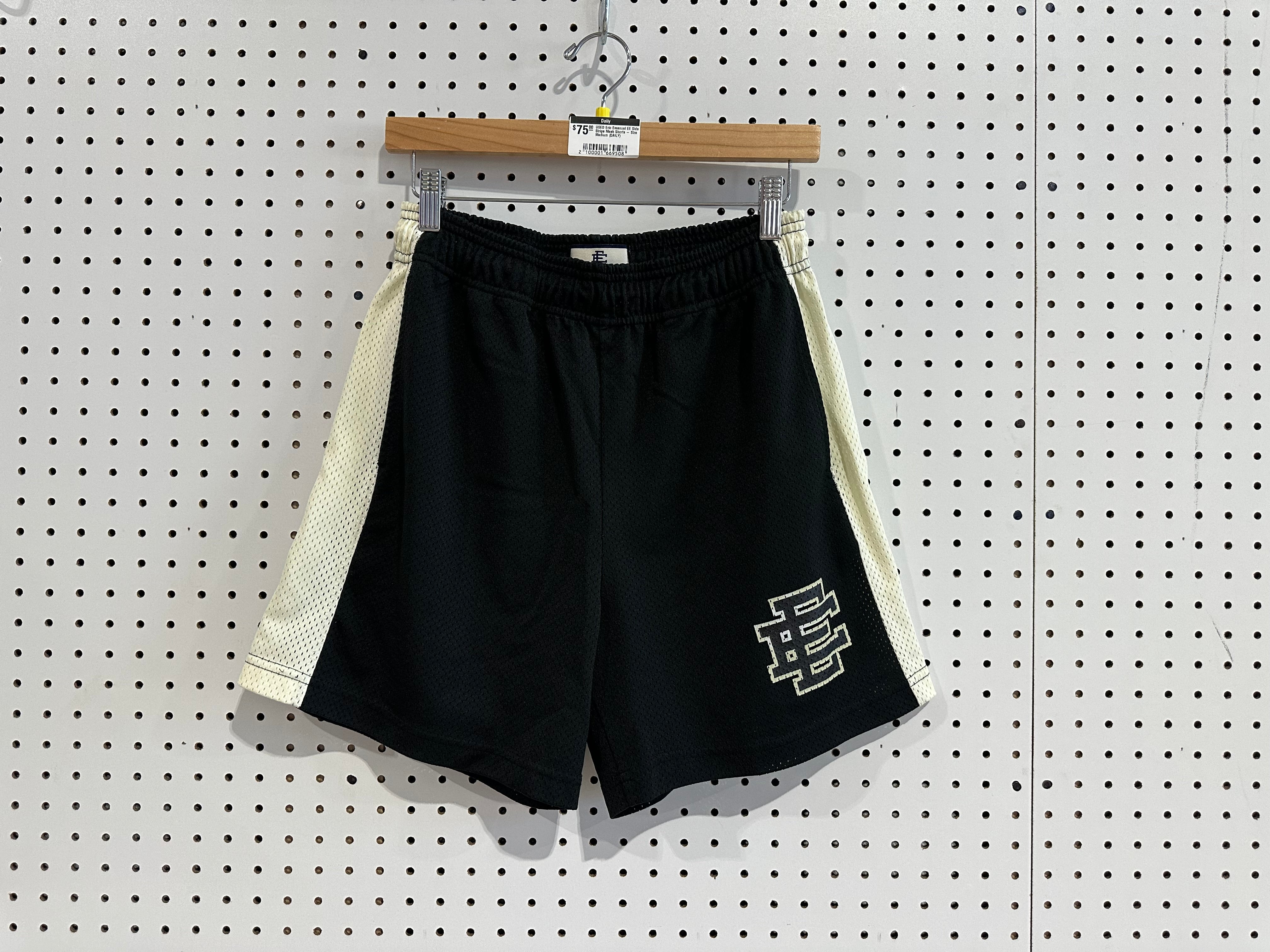 USED Eric Emanuel EE Side Stripe Mesh Shorts - Size Medium