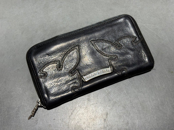 USED Chrome Hearts Double Fleur Zip Wallet