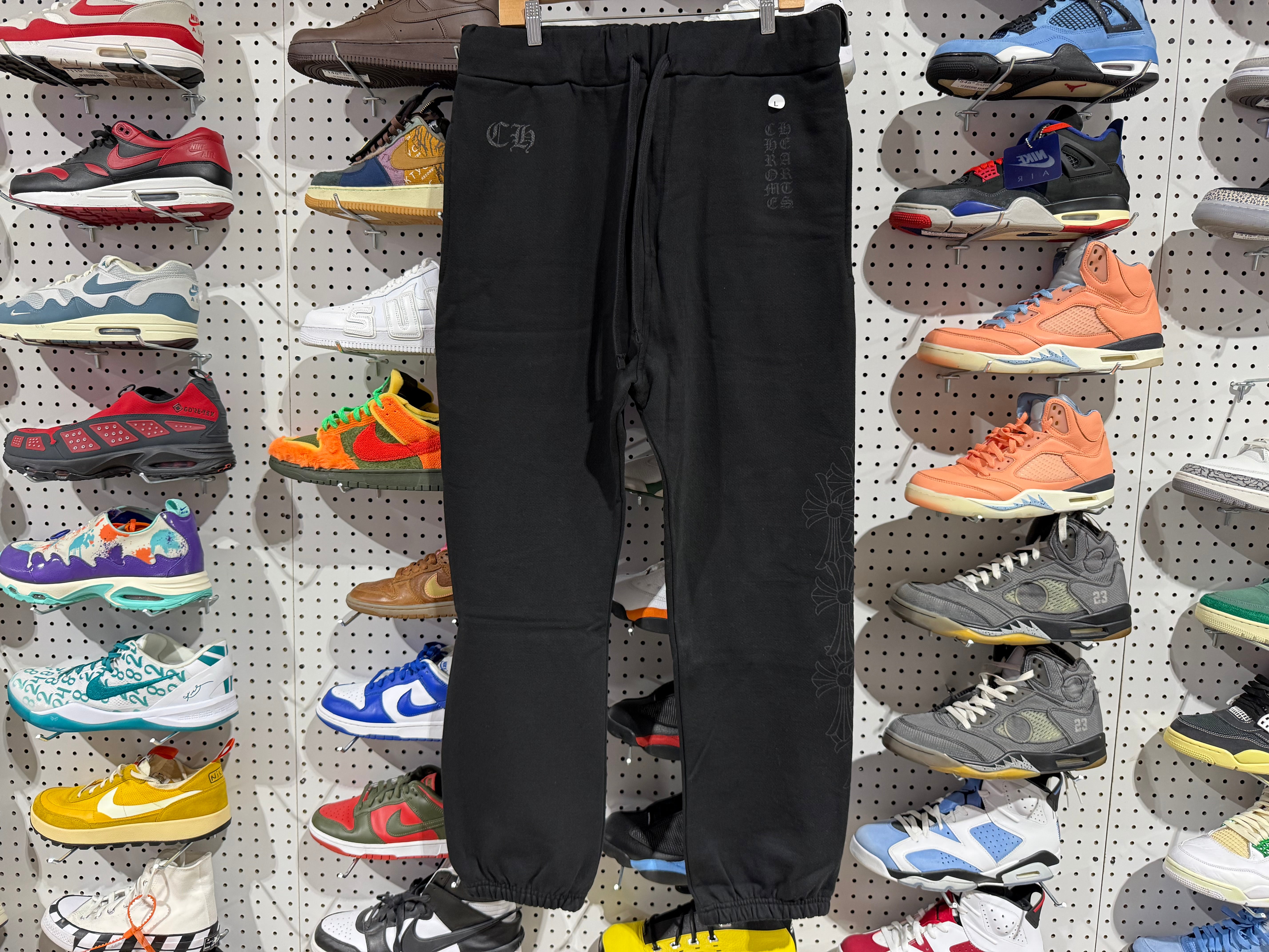 NEW Chrome Hearts Miami Exclusive Sweatpants - Two Toned Black Size Large