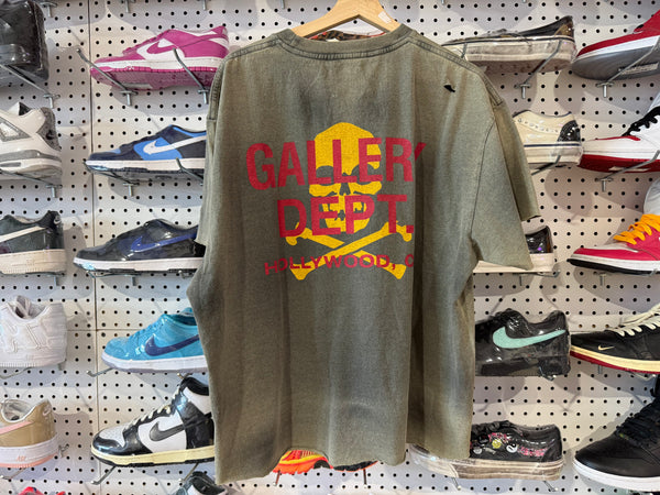 NEW Gallery Department Skull Cropped Tee - Faded Grey Size XL