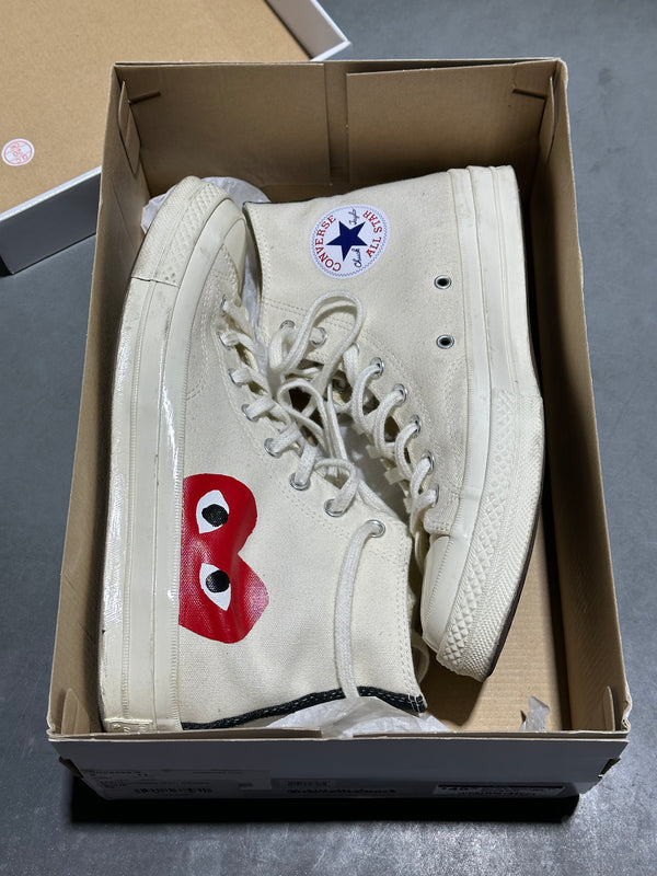 Converse Chuck Taylor All Star 70 Hi Comme des Garcons PLAY - White Size 9