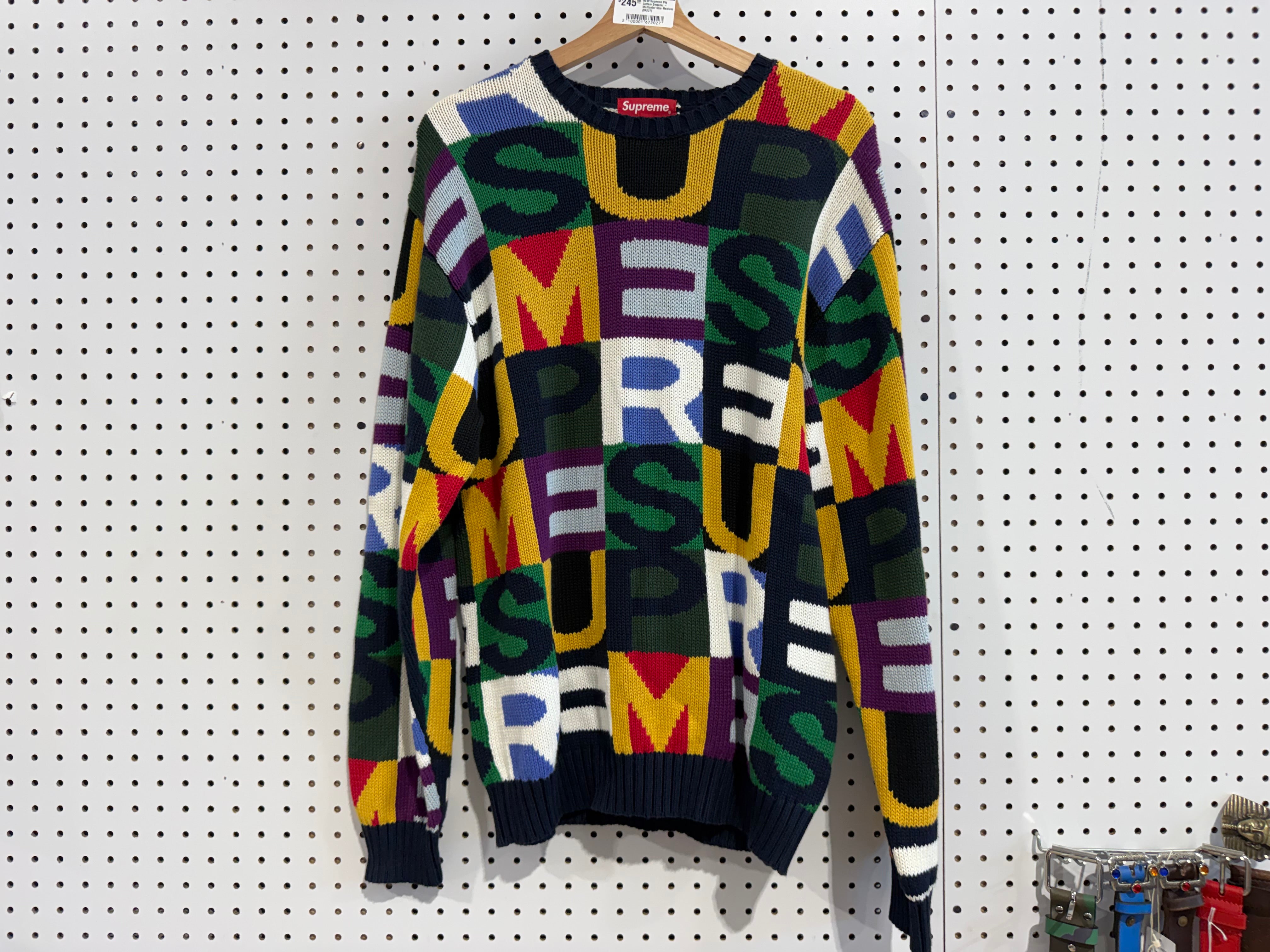 NEW Supreme Big Letters Sweater - Multicolor Size Medium