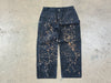USED Carhartt Bleached Out Double Knee Carpenter Pants - Black Size 34x30