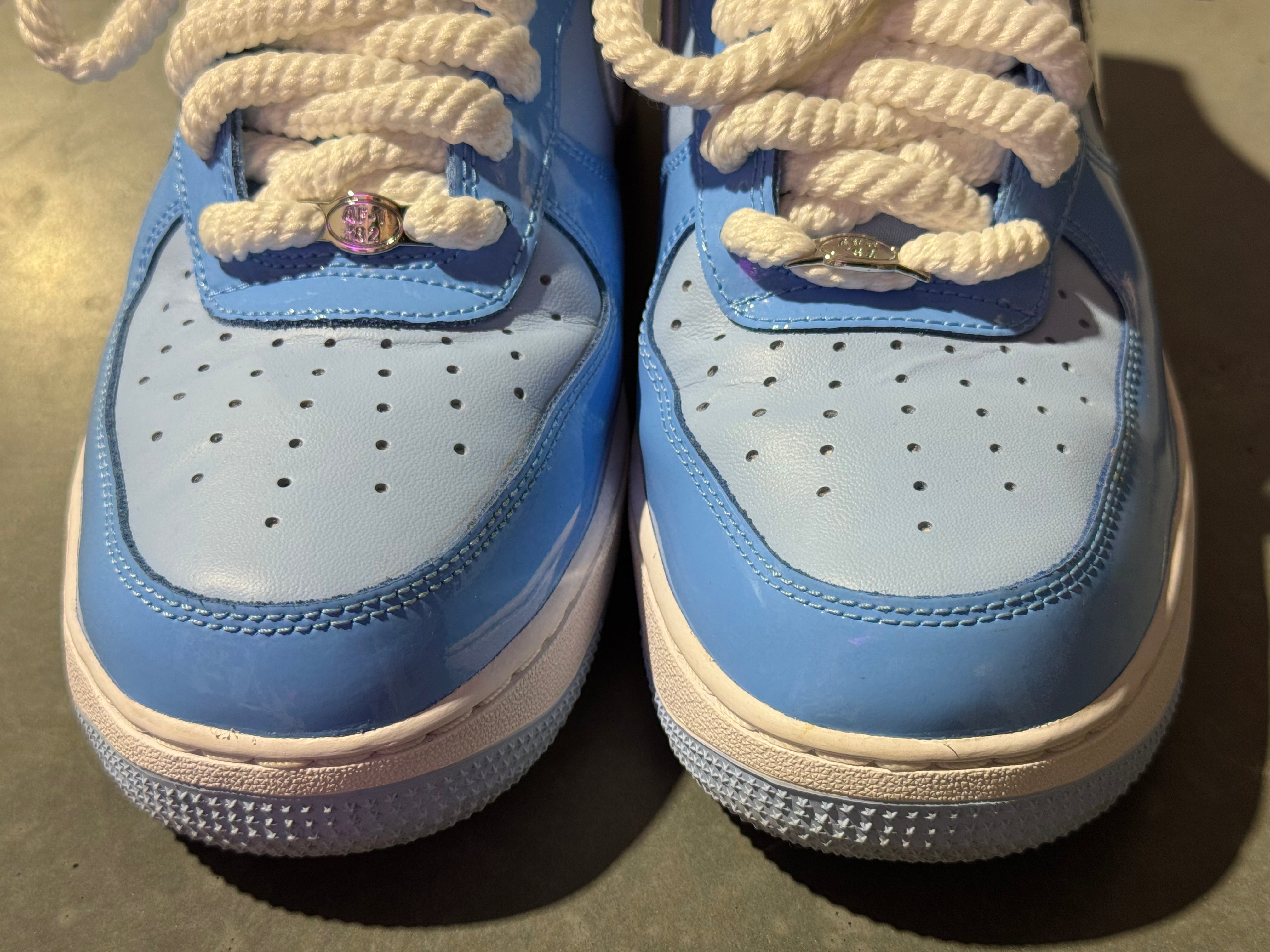 Nike Air Force 1 Low '07 LV8 - Phychic Blue White Patent Size 9.5