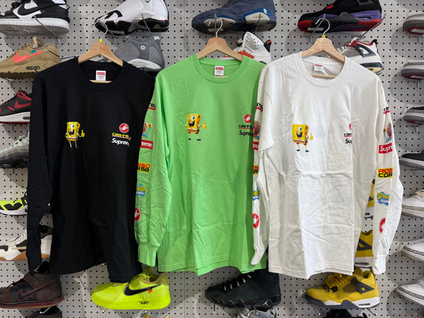 NEW Supreme x Spongebob x Castelli Racing Longsleeve Tee
