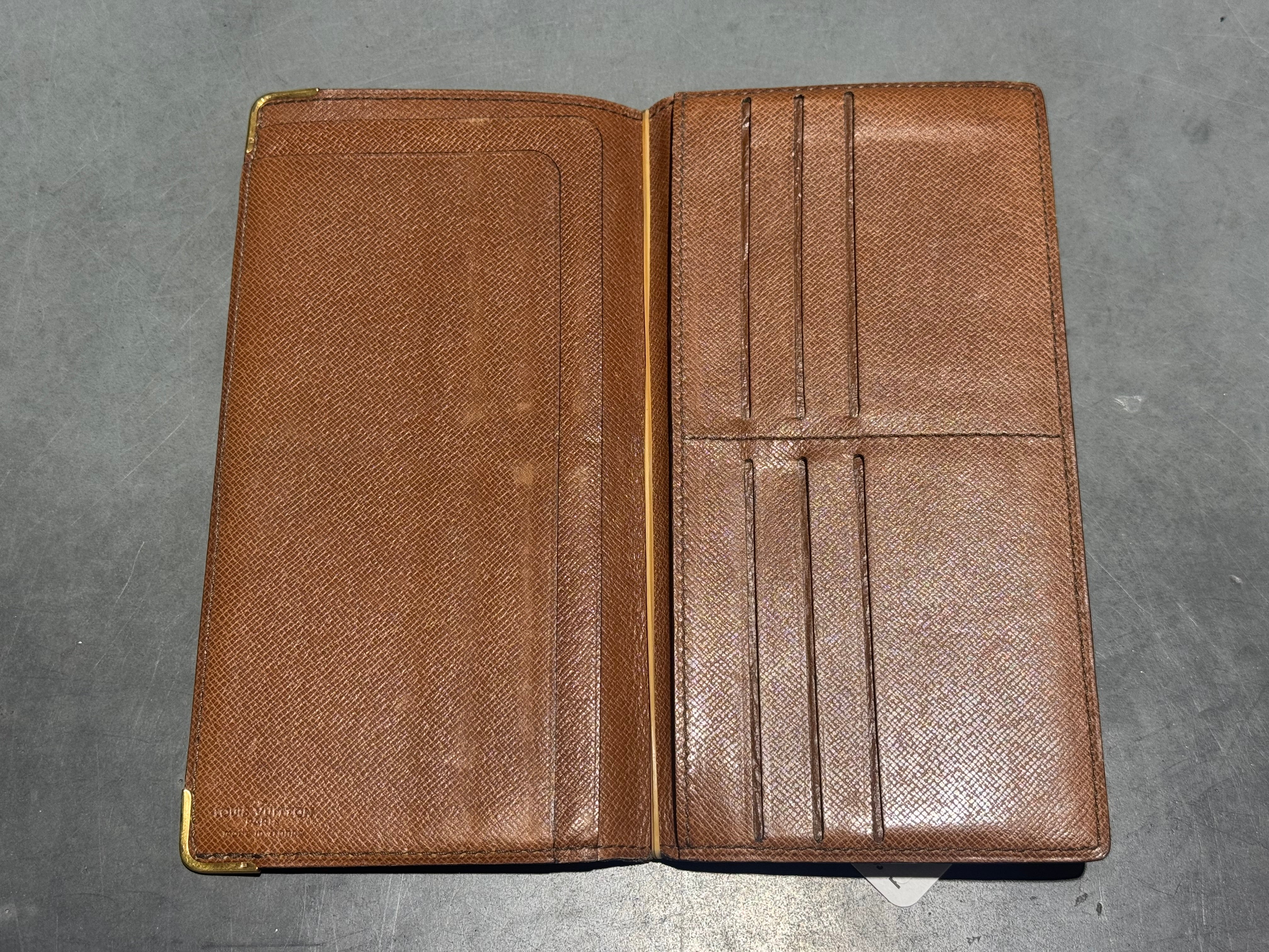 VTG Louis Vuitton Brazza Checkbook Bifold Wallet - Brown Monogram