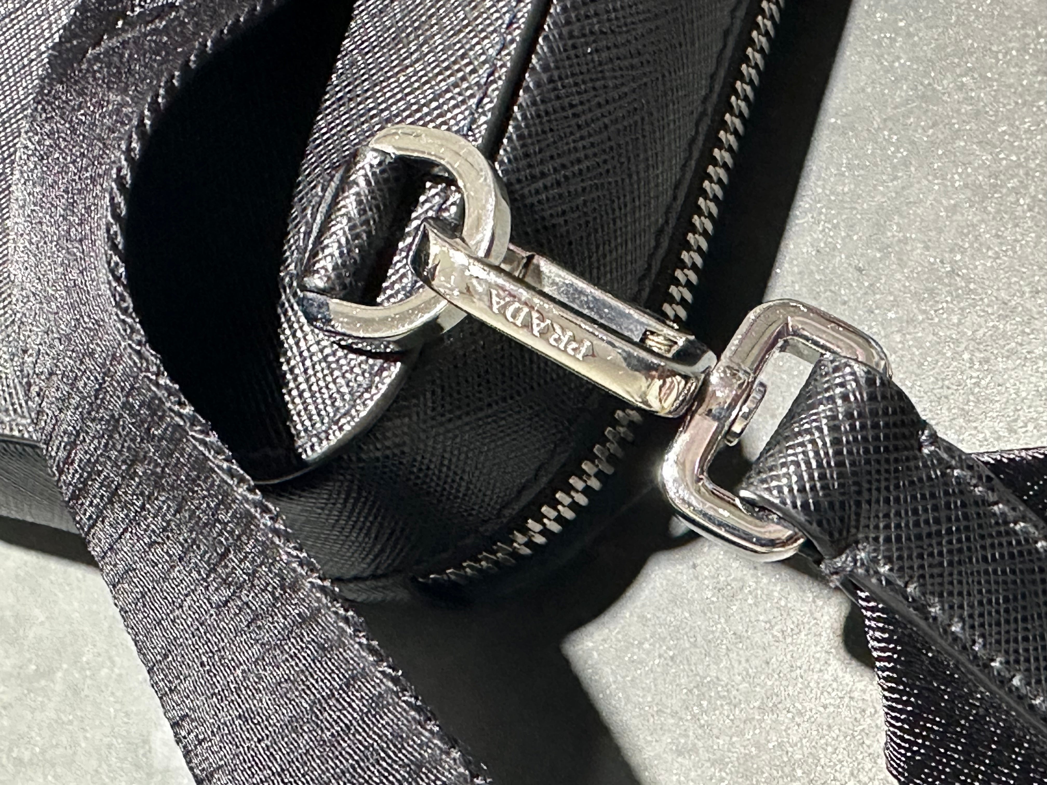 USED Prada Brique Zaffiamo Leather Bag - Black
