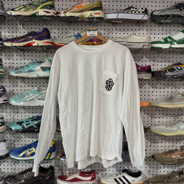 USED Chrome Hearts Vine Dagger L/S Tee - White Size XL