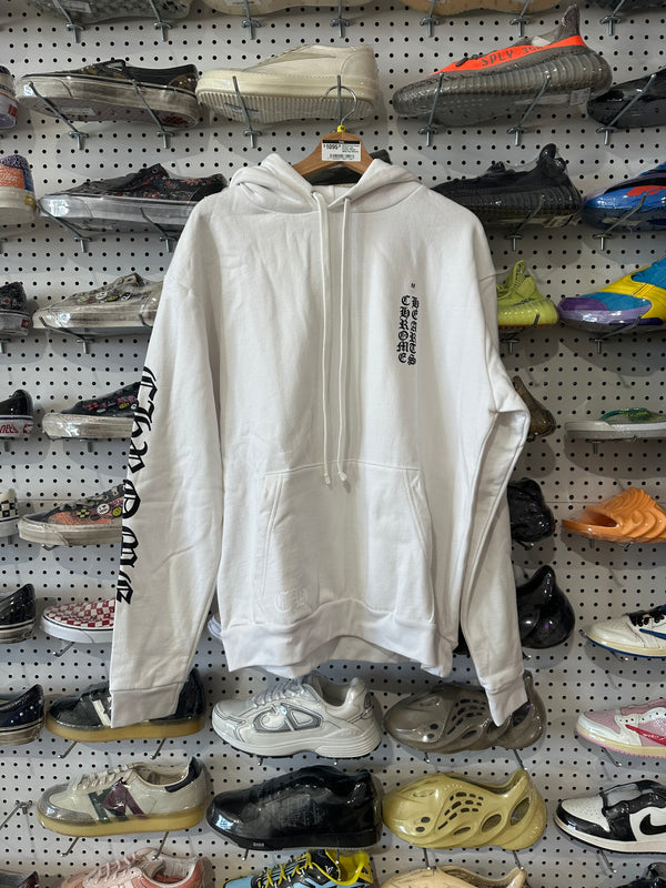 NEW Chrome Hearts Vertical Logo Pullover Hoodie - White Size Medium