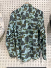 NEW BAPE Camo Print Button Up - Blue Size Large