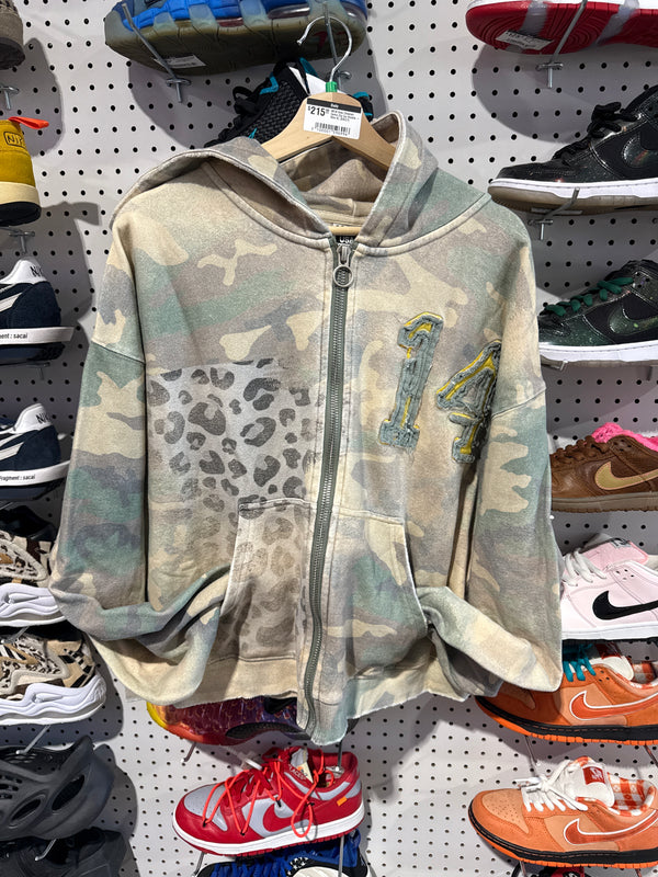 NEW Vale Cheetah Camo Zip Up Hoodie