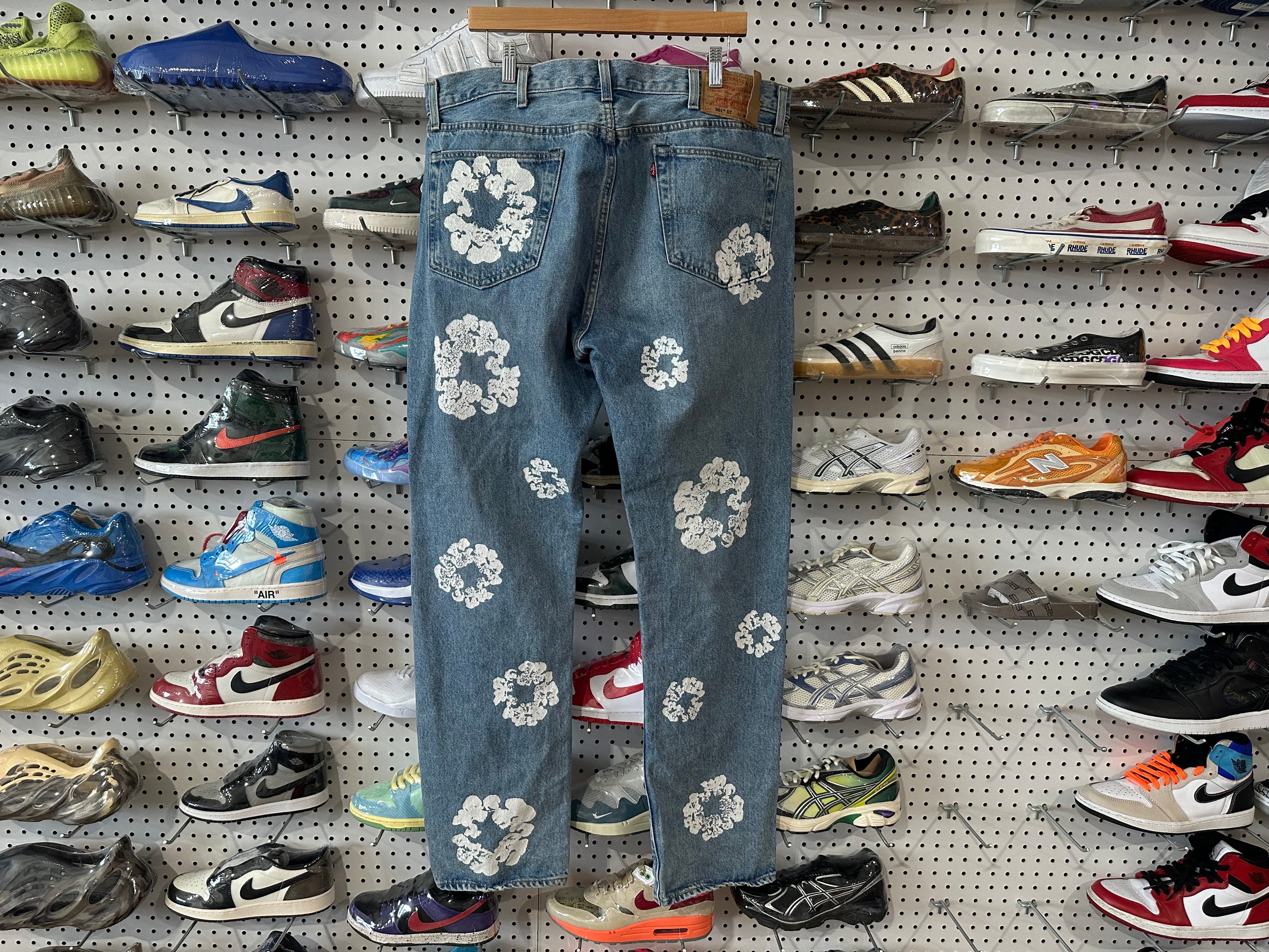 USED Denim Tears Cotton Wreath Denim Jeans - Light Wash Size 38x34