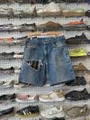USED Distressed Carhartt Flannel Lined Denim Jean Shorts - Light Wash Size 35