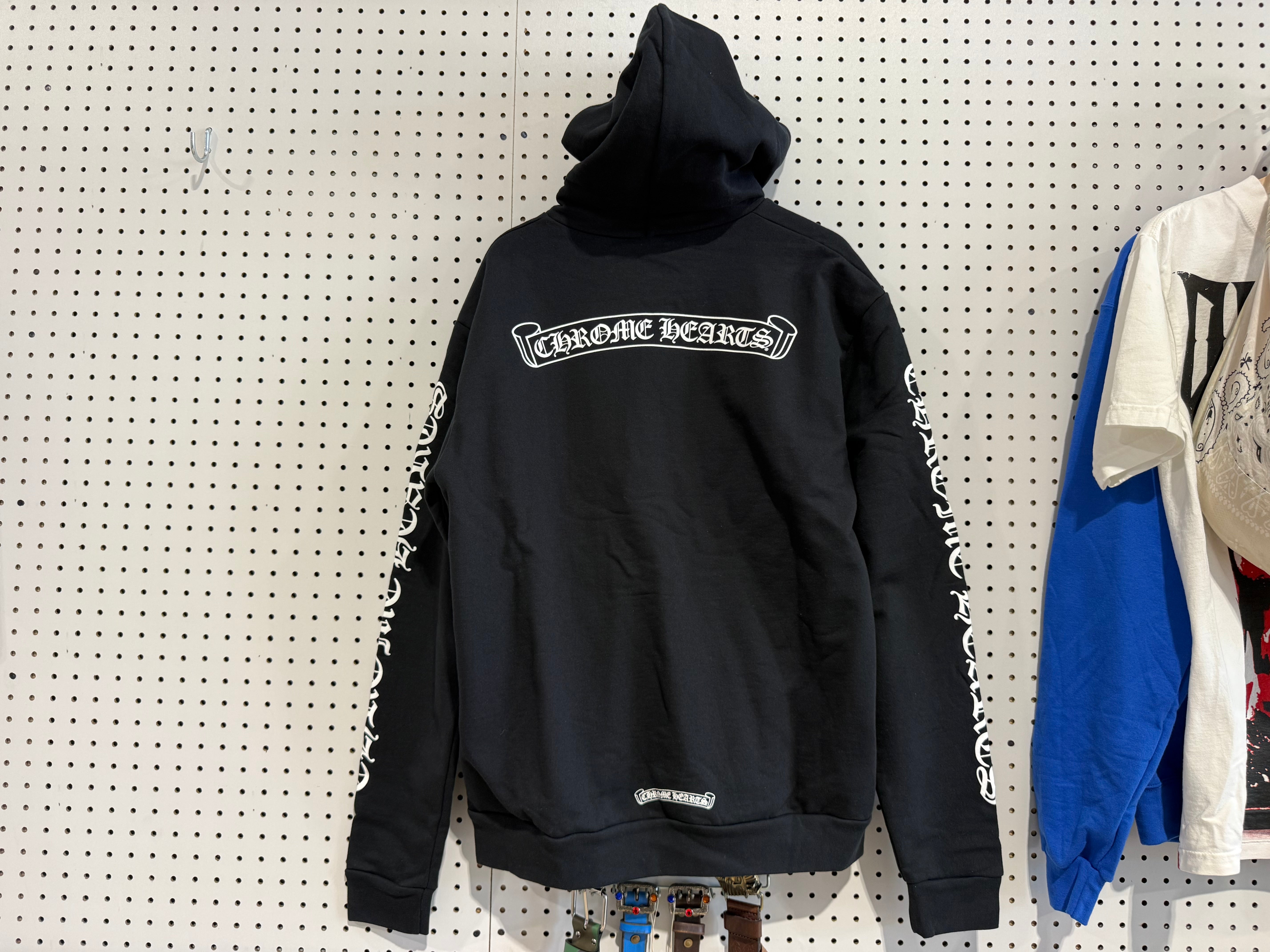 NEW Chrome Hearts Scroll Pullover Hoodie - Black Size Medium