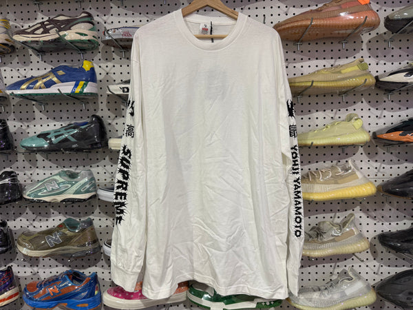 NEW Supreme x Yohji Yamamoto Y'S Longsleeve Tee - White Size Medium