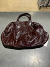 VTG Yves Saint Laurent Patent Easy Y Boston Satchel Bag - Burgundy