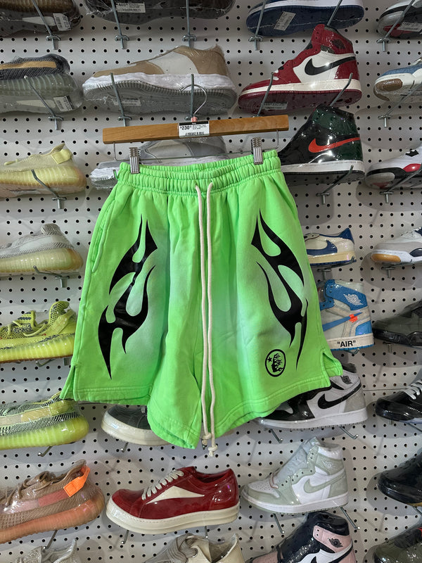 NEW Hellstar Flame Shorts - Green Size Small