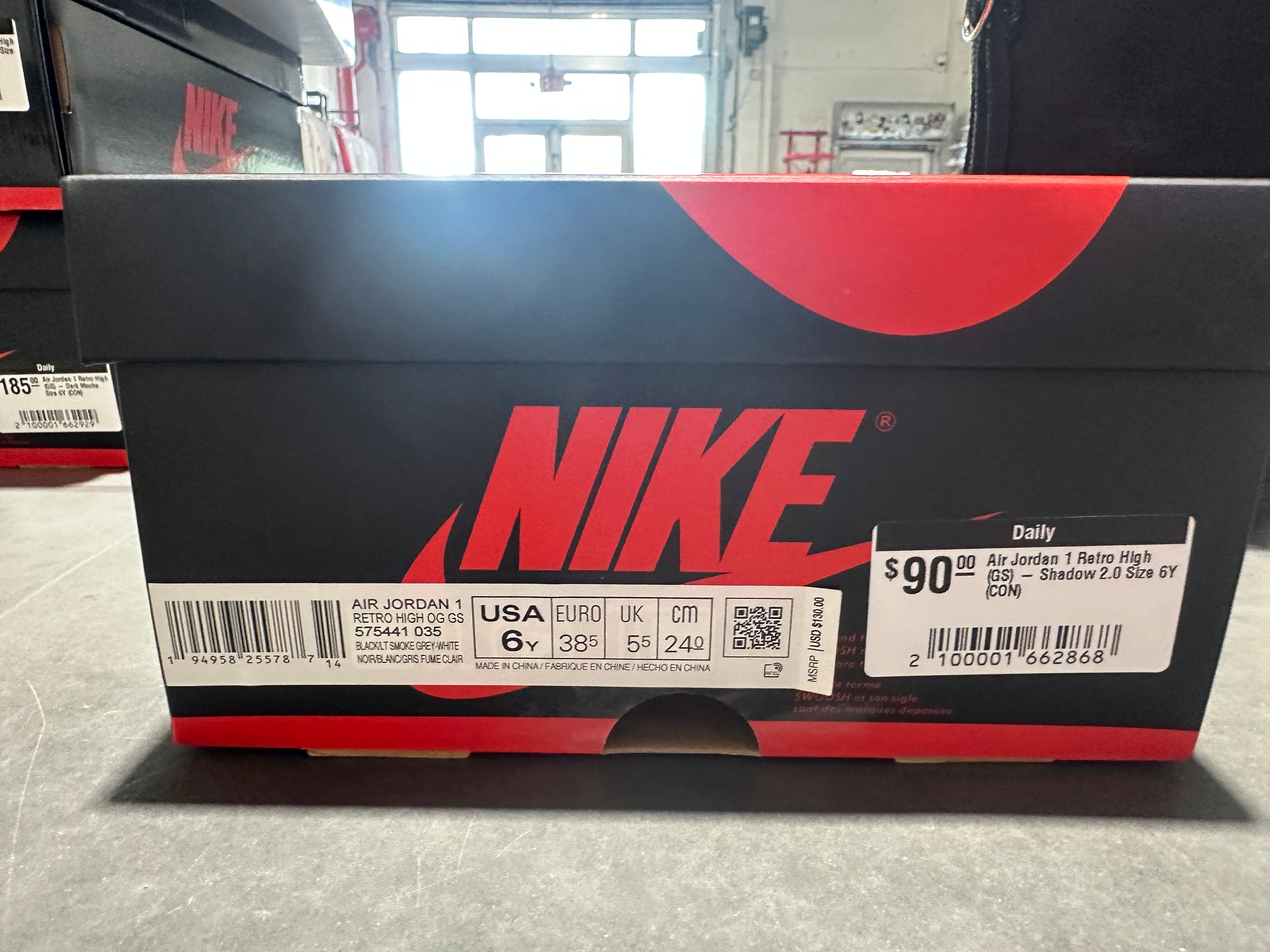 Air Jordan 1 Retro High (GS) - Shadow 2.0 Size 6Y