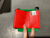 CLEAN Bottega Venta Inrecciato Rubber and Leather  Card Holder - Red