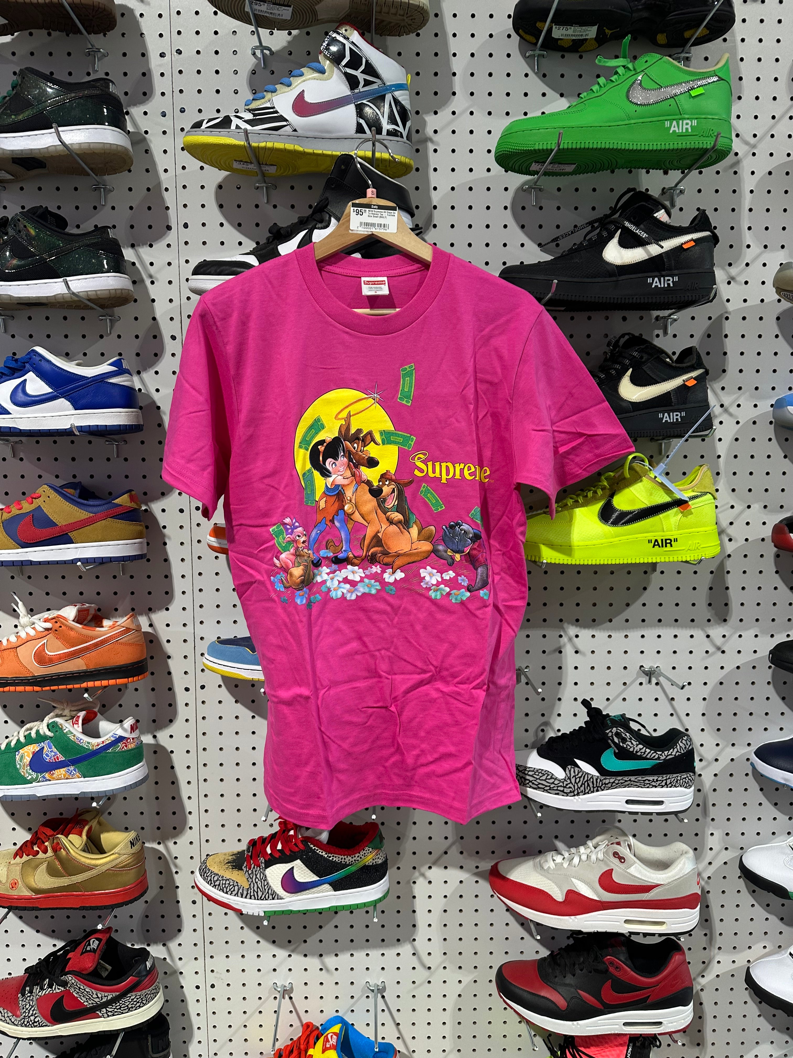 NEW Supreme All Dogs Go To Heaven Tee - Fuchsia Size XL