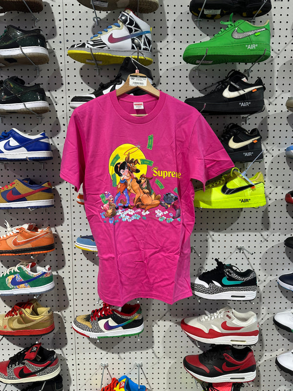 NEW Supreme All Dogs Go To Heaven Tee - Fuchsia Size Small