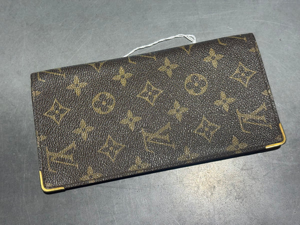 VTG Louis Vuitton Brazza Checkbook Bifold Wallet - Brown Monogram
