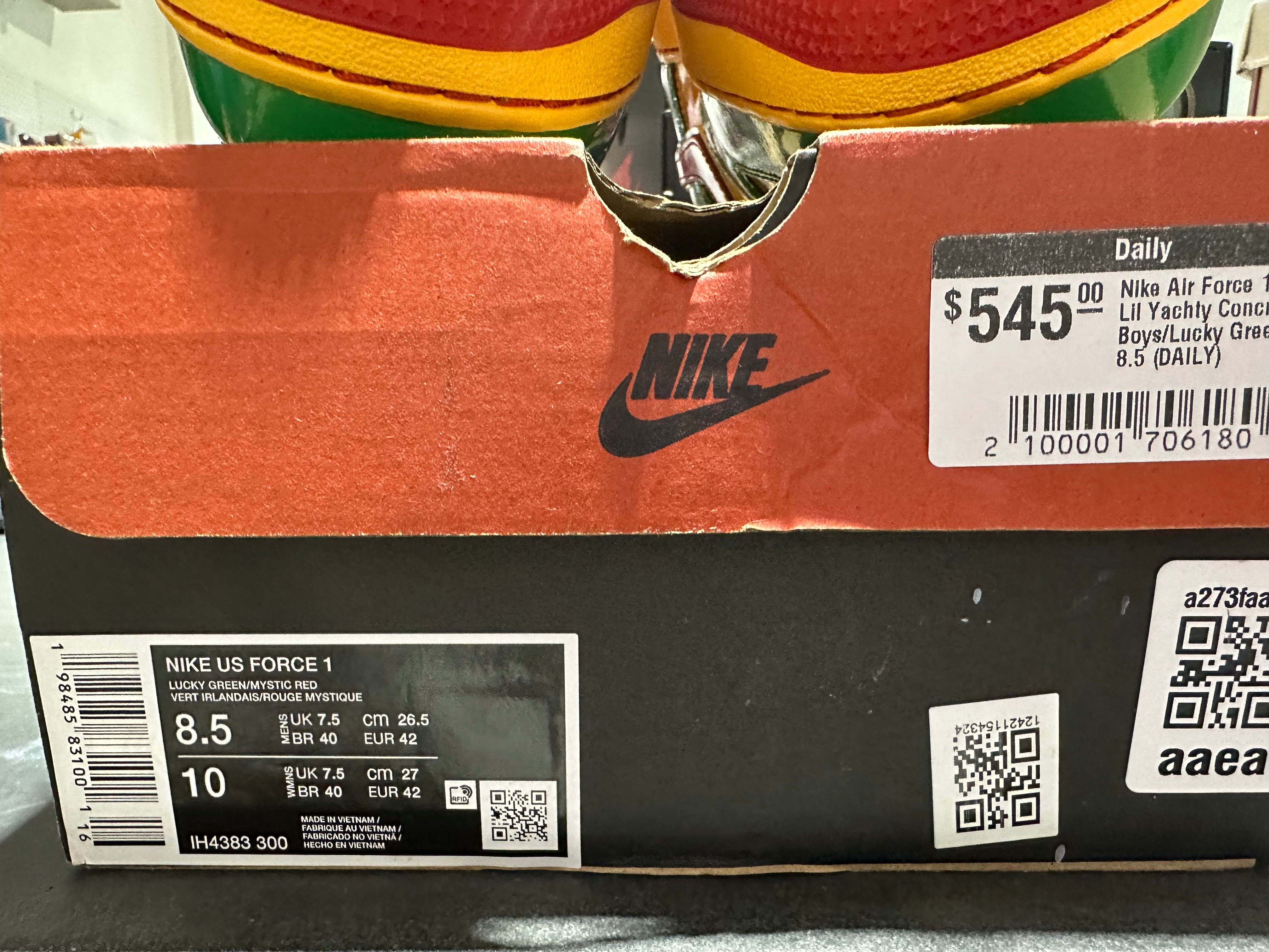 Nike Air Force 1 Low - Lil Yachty Concrete Boys/Lucky Green Size 8.5
