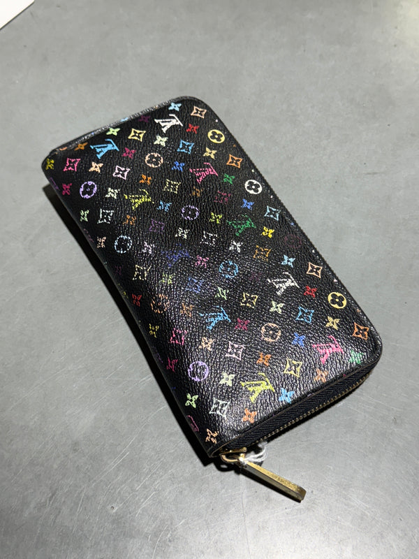 PRELOVED 2000s Louis Vuitton x Murakami Zippy Wallet - Black/Purple