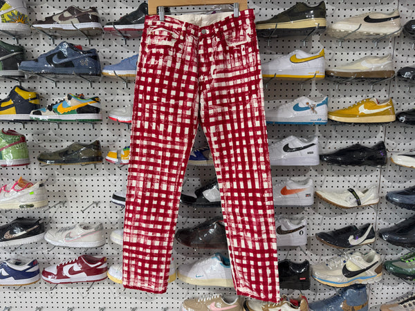 NEW Denim Tears Painted Picnic Denim - Red Size 33