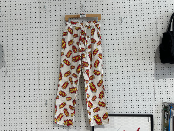 NEW Saint Mxxxxxx Pow Pajama Pants - White Red Size Small