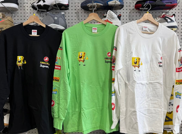 NEW Supreme x Spongebob x Castelli Racing Longsleeve Tees
