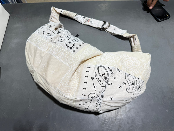 NEW Kapital  Patchwork Bandana-Print Messenger Bag - White