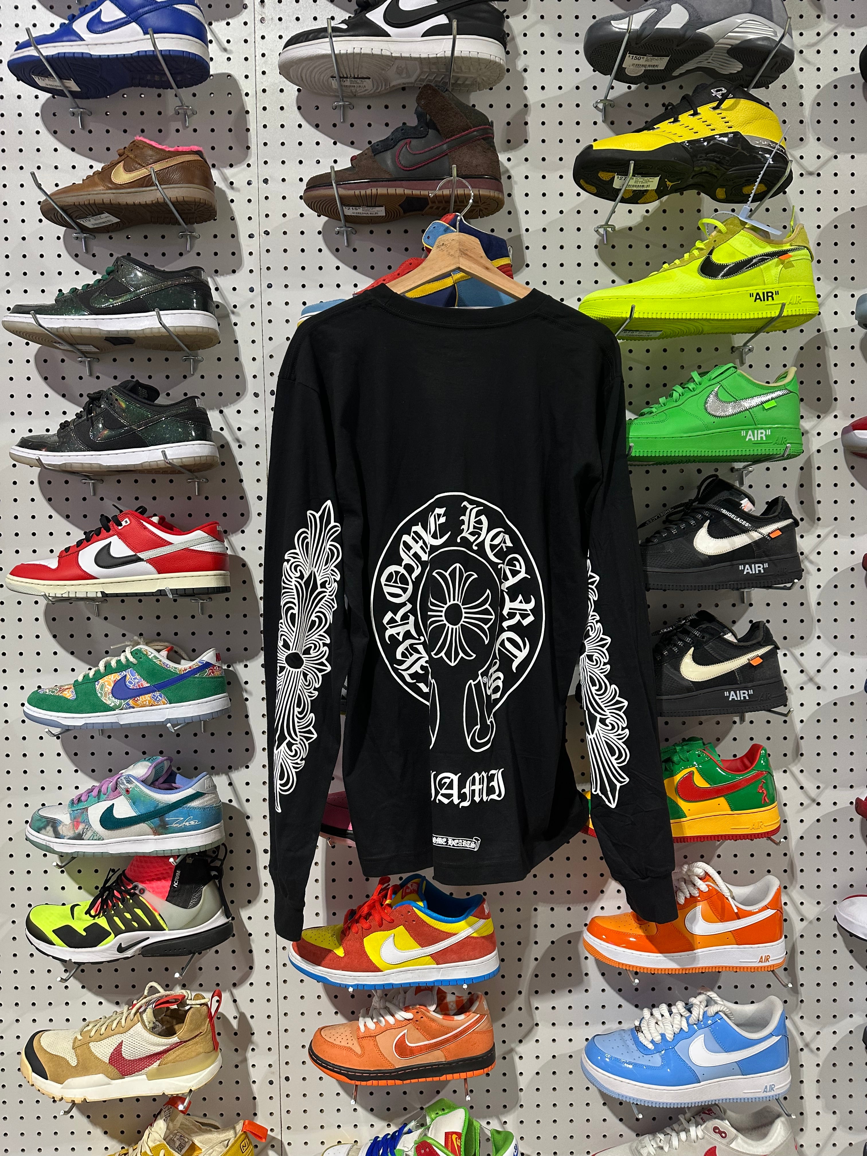 NEW Chrome Hearts Horse Shoe Pocket L/S Tee - Black Size Large