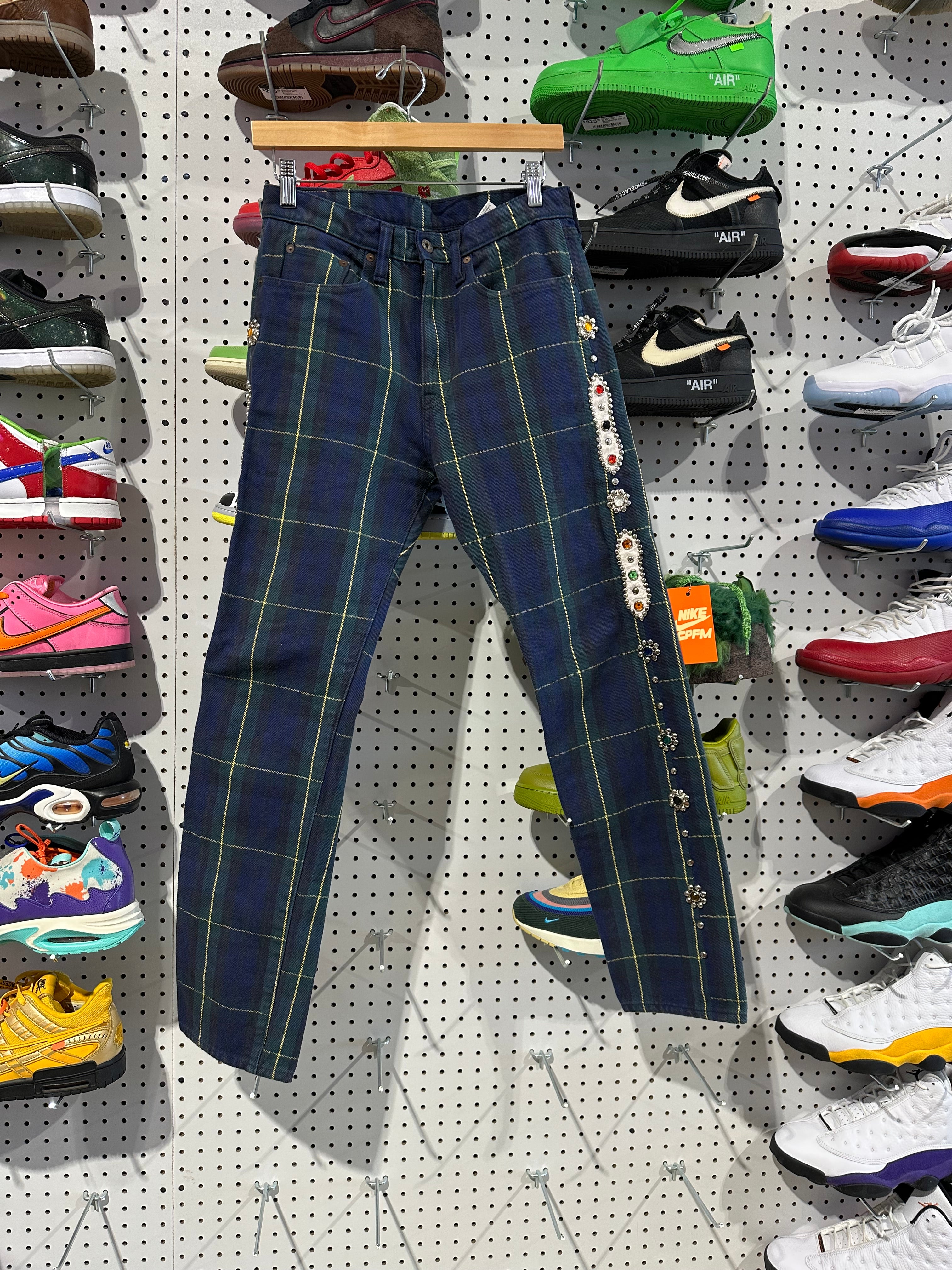 USED Kapital Plaid Pants - Blue/Green Size 30