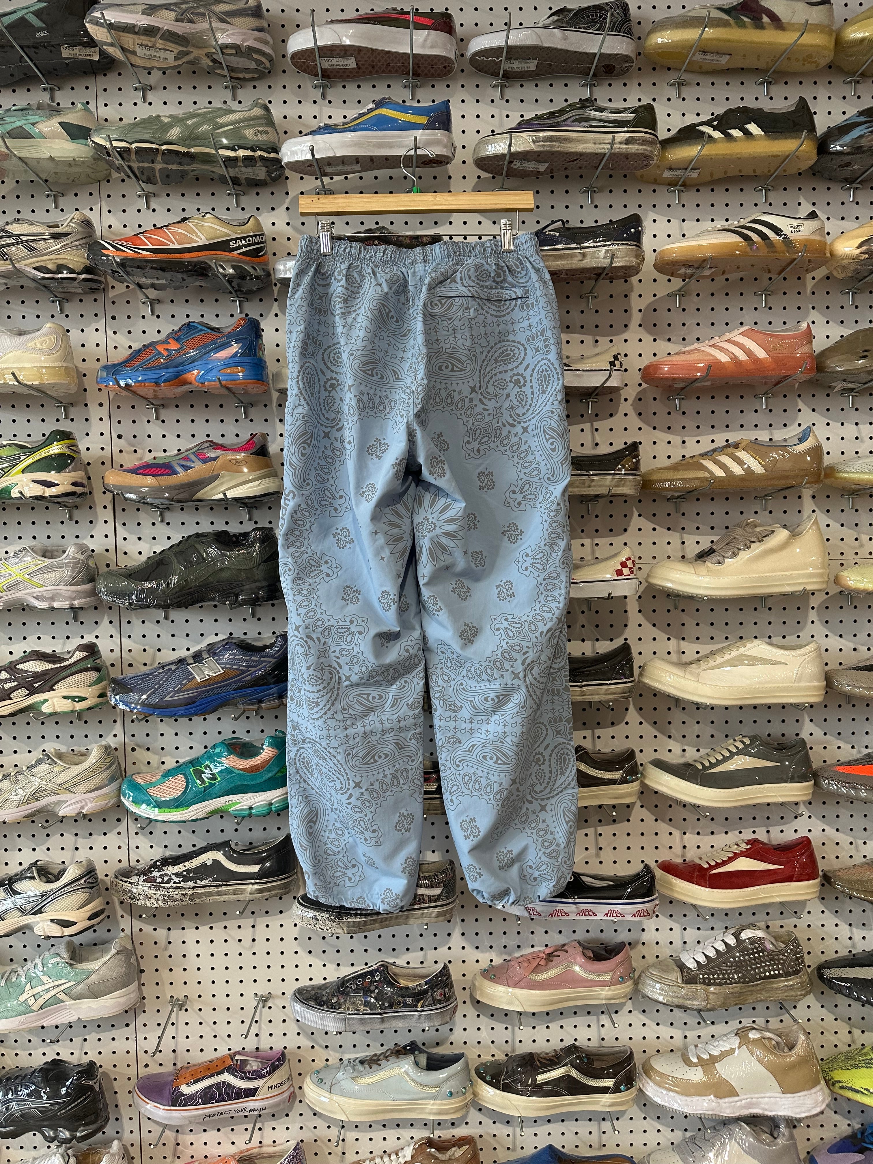 USED Supreme Paisley 3M Trackpants - Blue Size Small