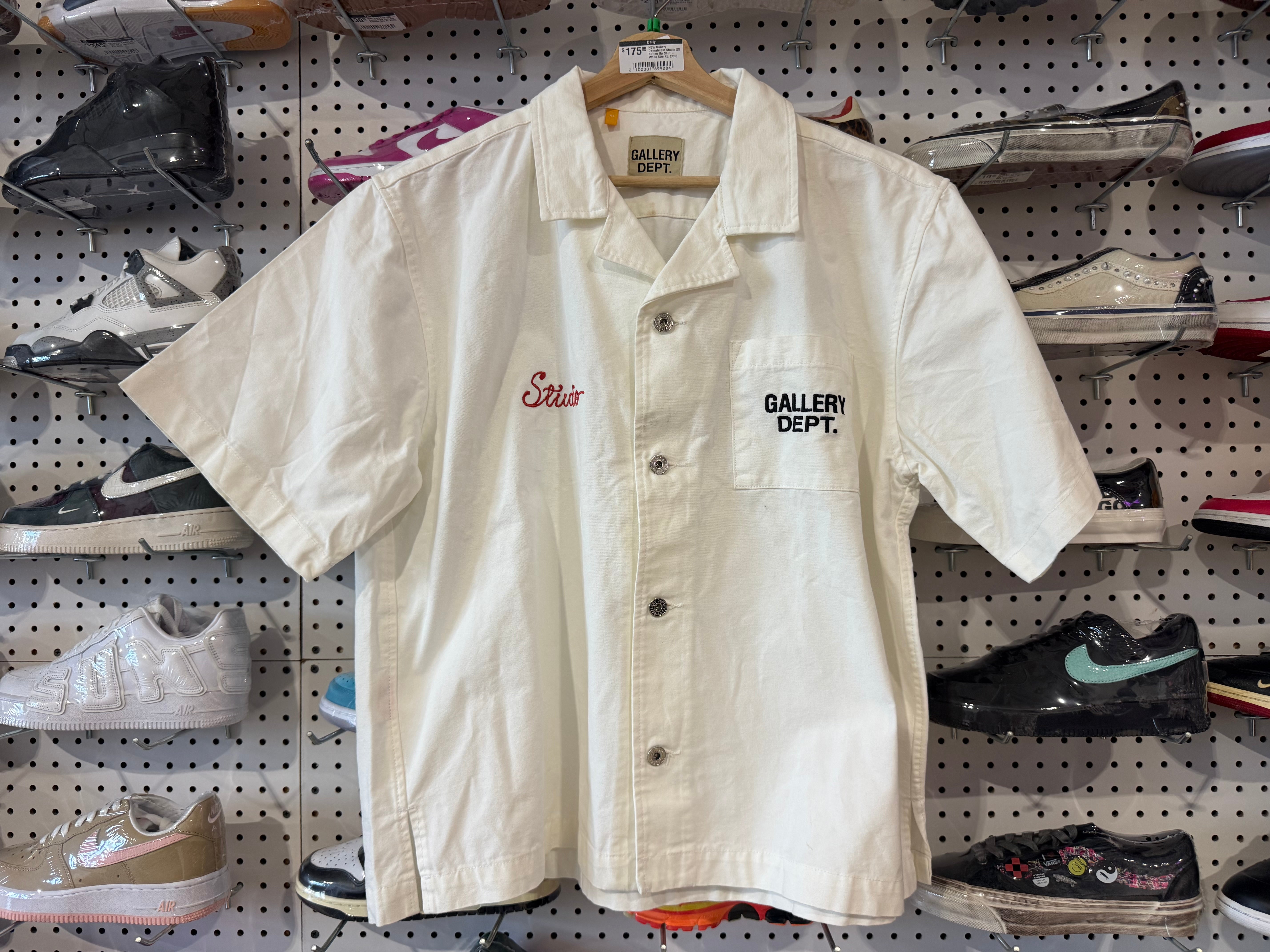 NEW Gallery Department Studio SS Button Up Shirt - White Size XL