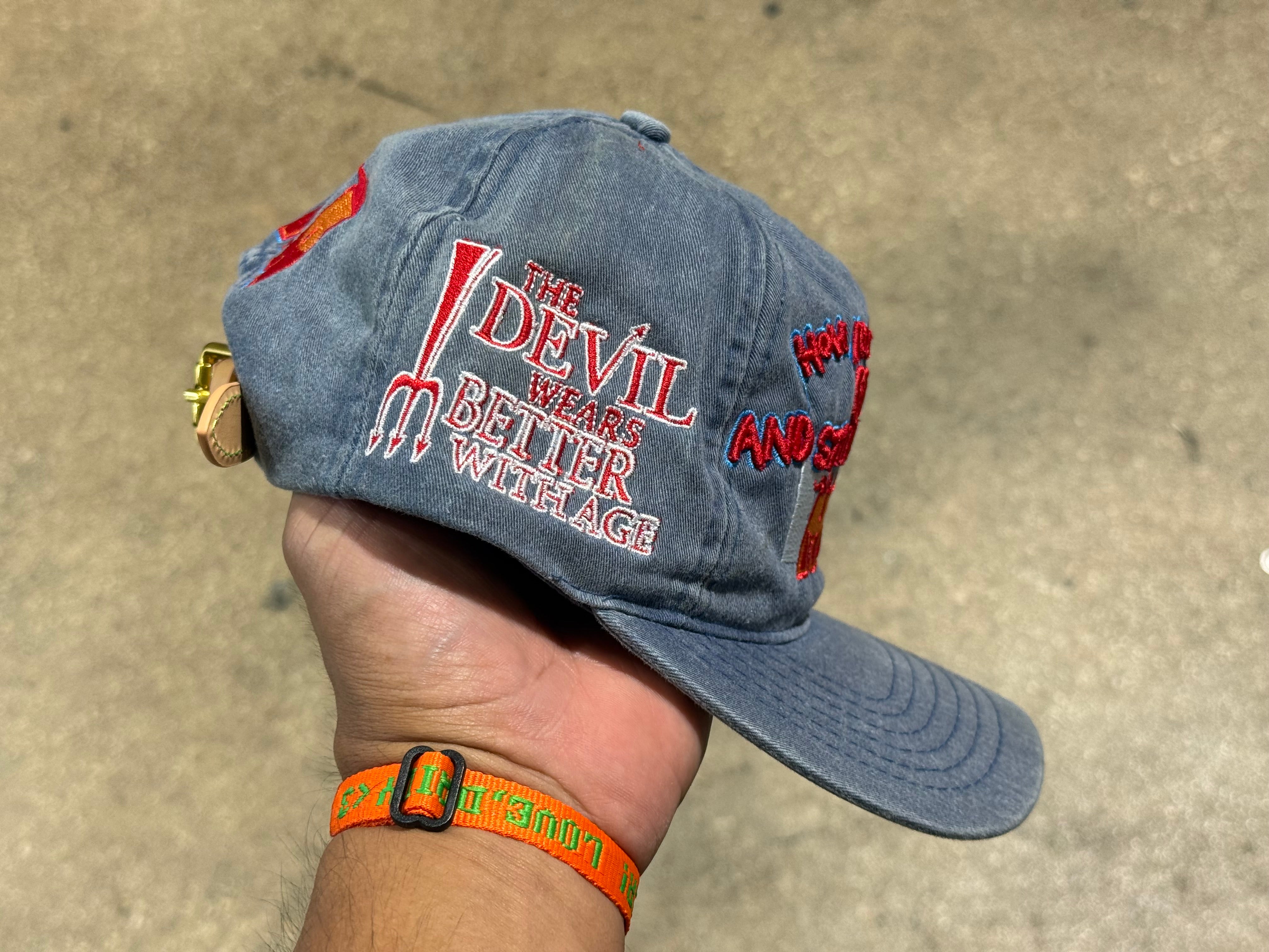 NEW Better With Age Fuck Denim Hat - Blue