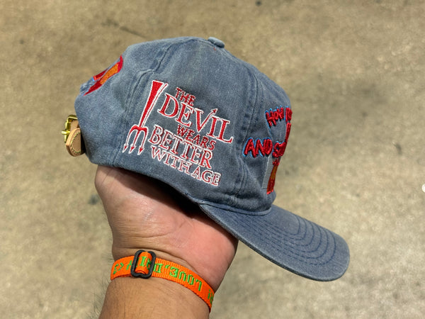 NEW Better With Age Fuck Denim Hat - Blue