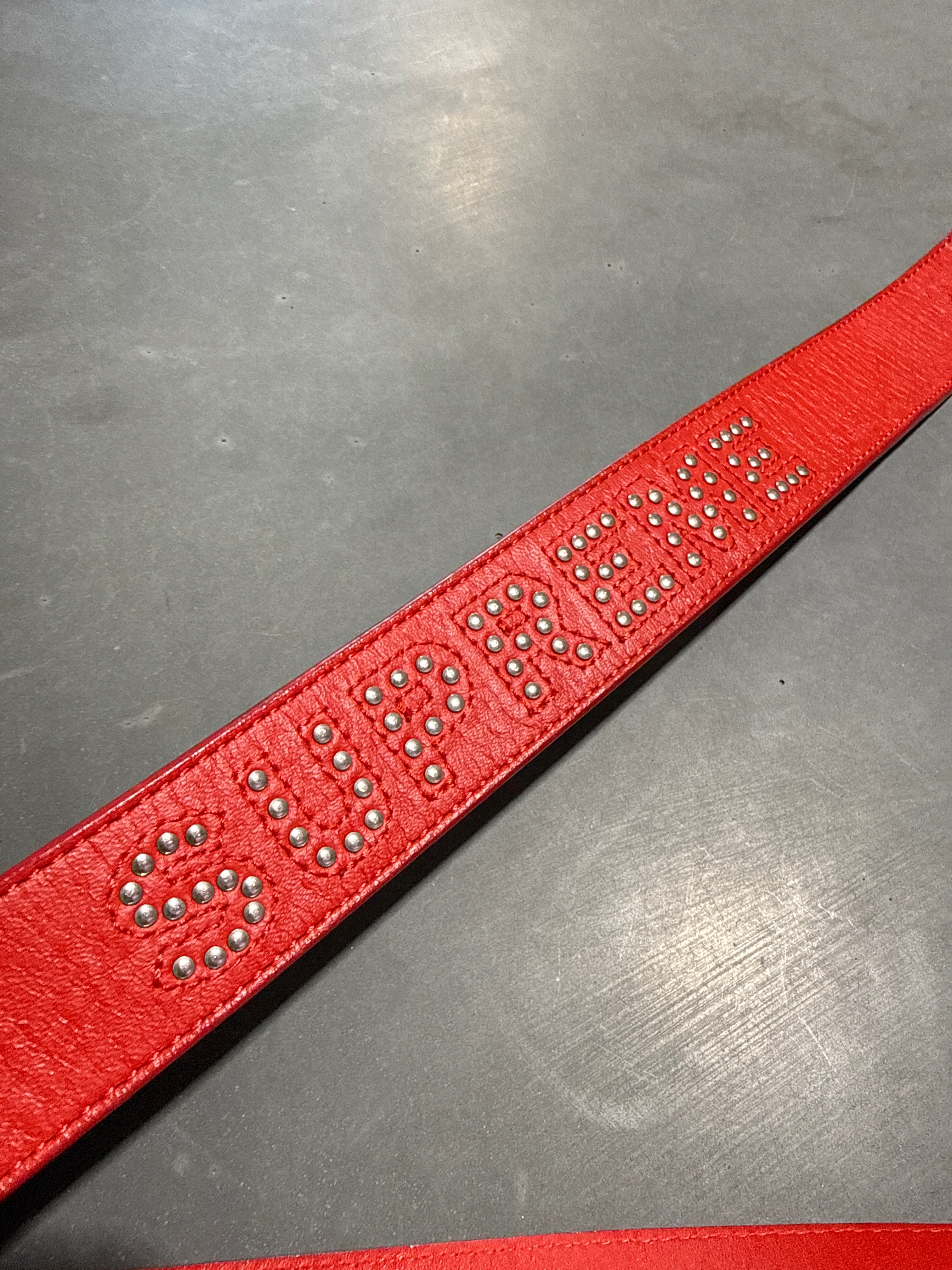 CLEAN SS18 Supreme Studded Logo Belt - Red Size 32